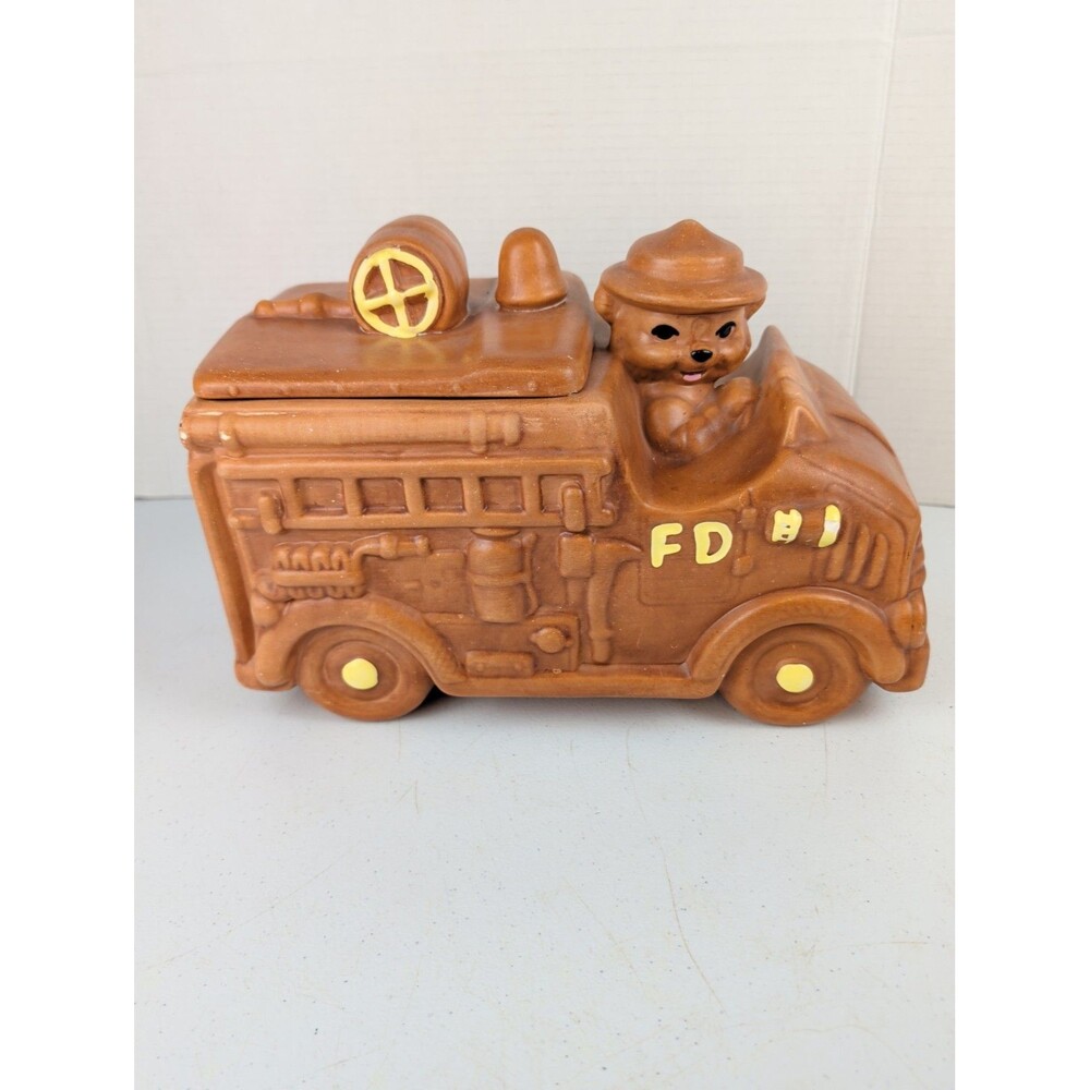 Vintage 1950s – 60s Twin Winton Fire Truck Smokey The Bear Forestry Cookie Jar